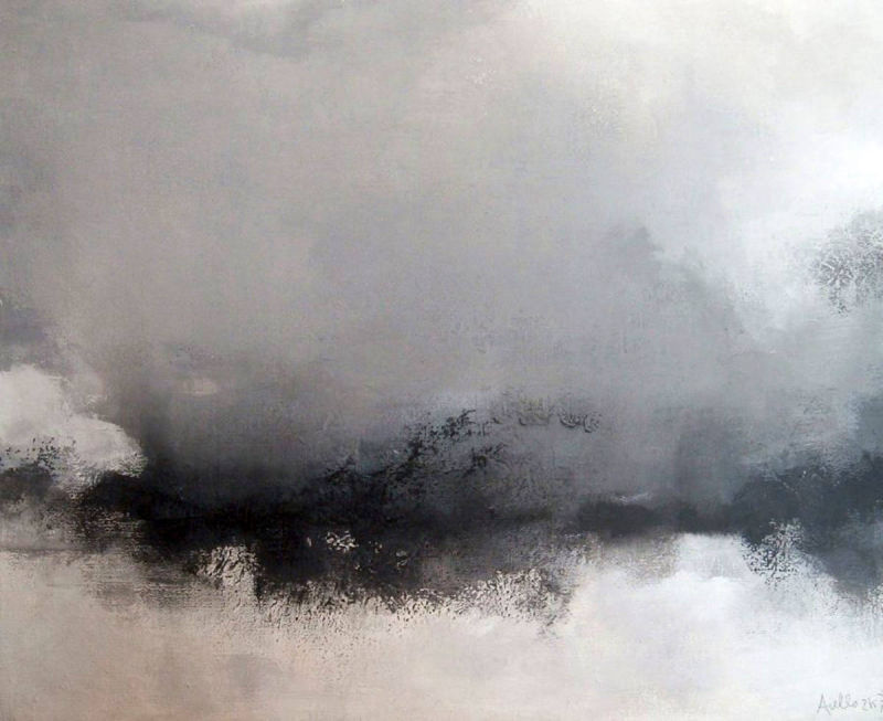 Crossing the black,  works in The exhibits of Sergio Aiello contemporary visual artist of Abstract Contemporary Landscape Paintings at https://www.sergioaiello.com